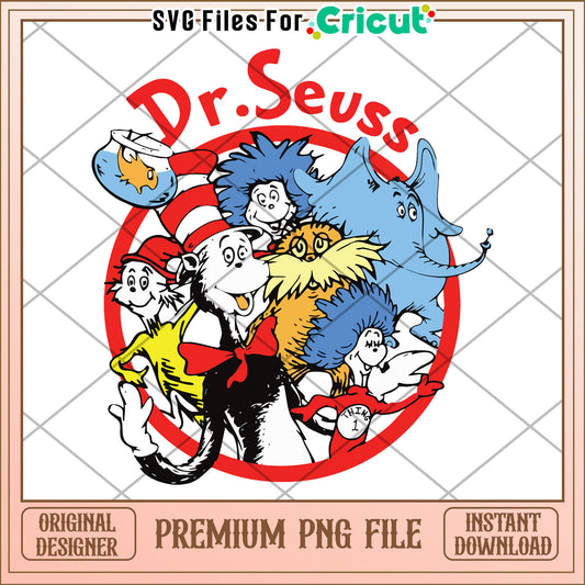 Dr Seuss Classic Characters PNG for Instant Download