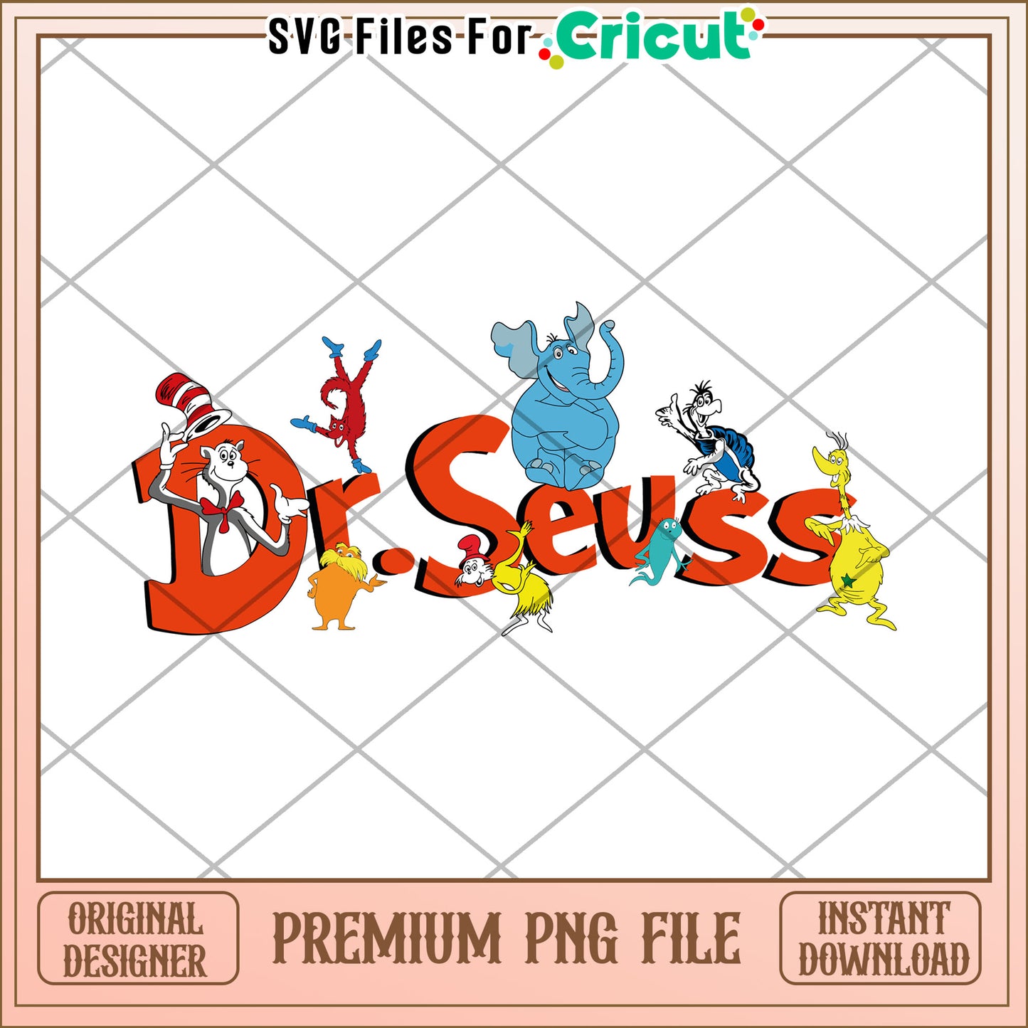 Dr Seuss Colorful Characters Premium PNG Digital Download