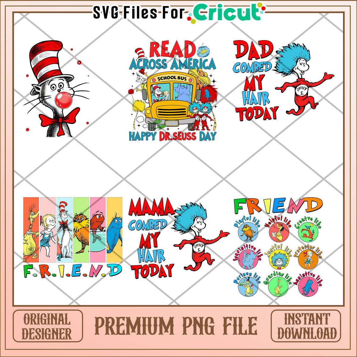 Dr Seuss Day Bundle PNG Designs for Creative Projects – svg files for ...