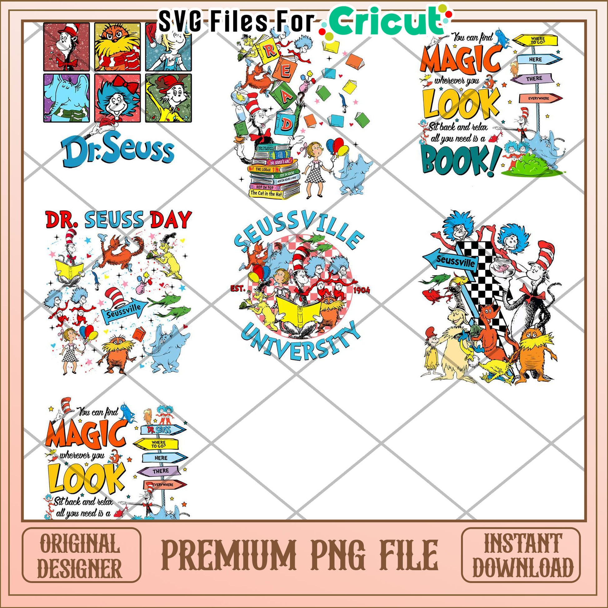 Dr Seuss Day Bundle PNG Designs for Fun Projects