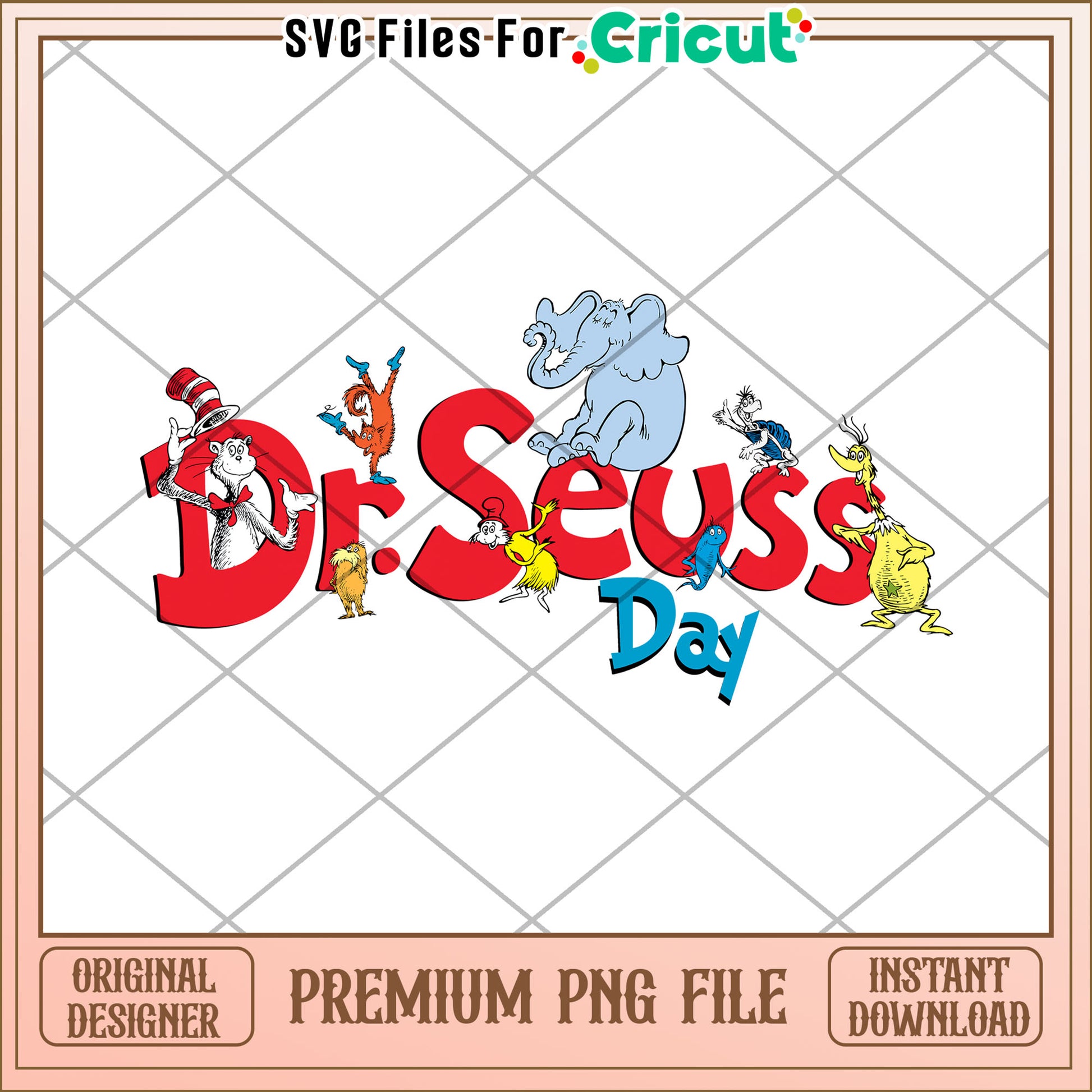 Dr Seuss Day Colorful Illustration PNG File Download