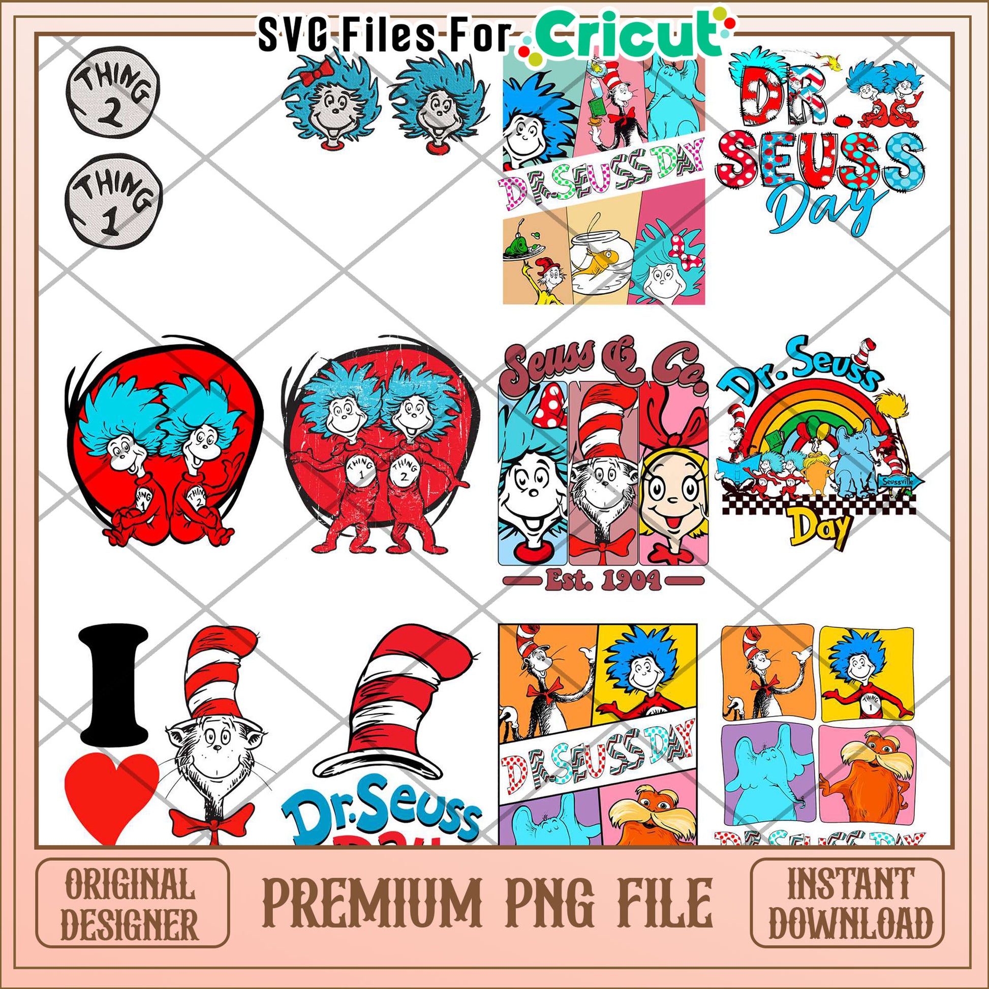 Dr Seuss Day PNG Bundle Creative Digital Art Downloads