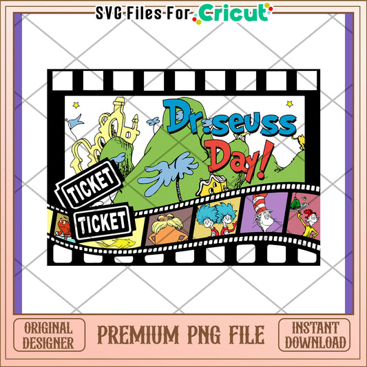 Dr Seuss Day PNG Design Instant Download