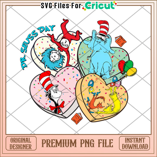 Dr Seuss Day PNG Heart Design Instant Download