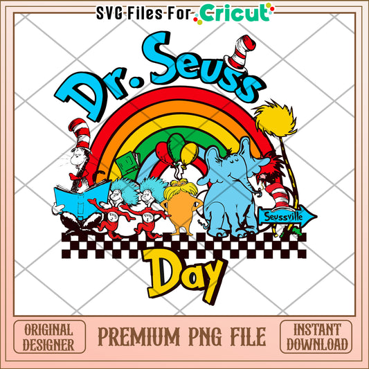 Dr Seuss Day PNG Rainbow Characters