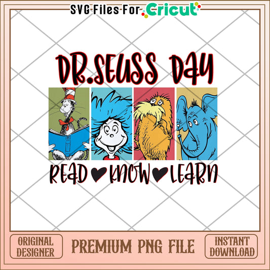 Dr Seuss Day PNG Read Know Learn