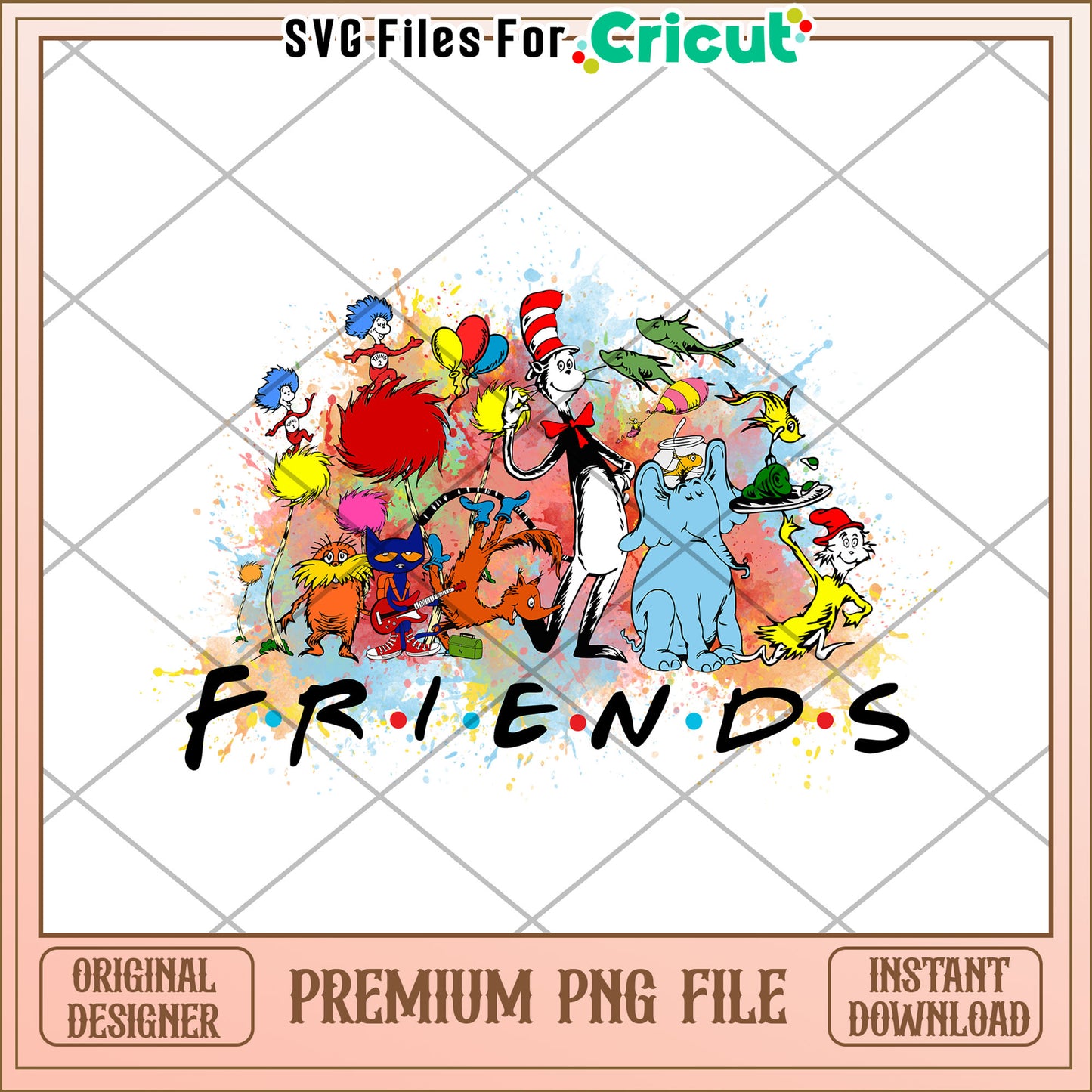 Dr Seuss Friends PNG Sublimation