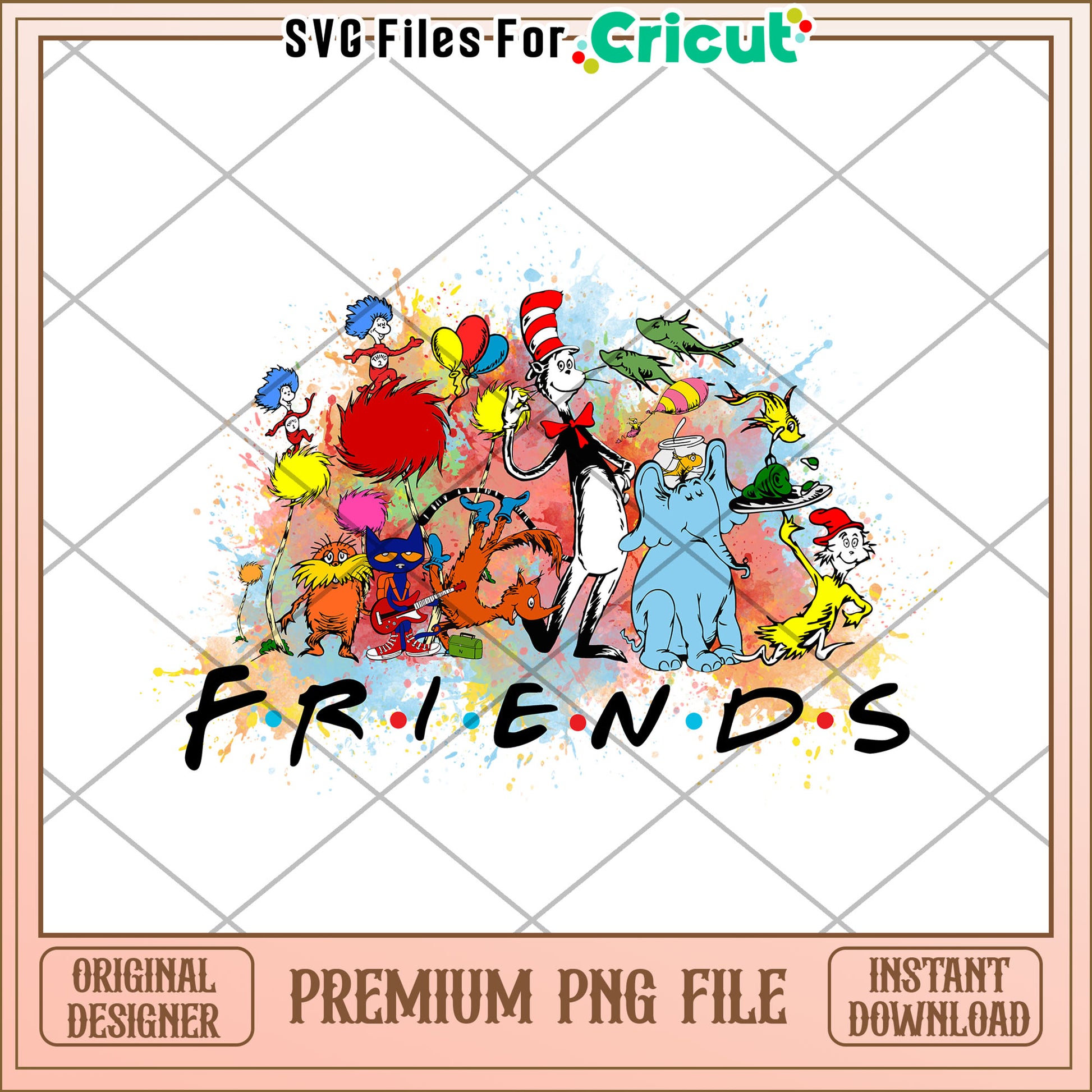 Dr Seuss Friends PNG Sublimation