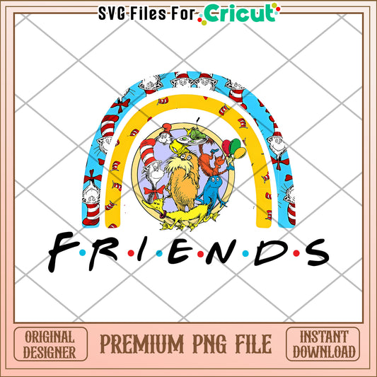 Dr Seuss Friends Rainbow PNG