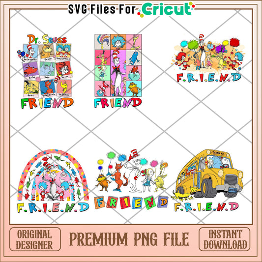 Dr Seuss Friendship Bundle Colorful PNG Digital Art