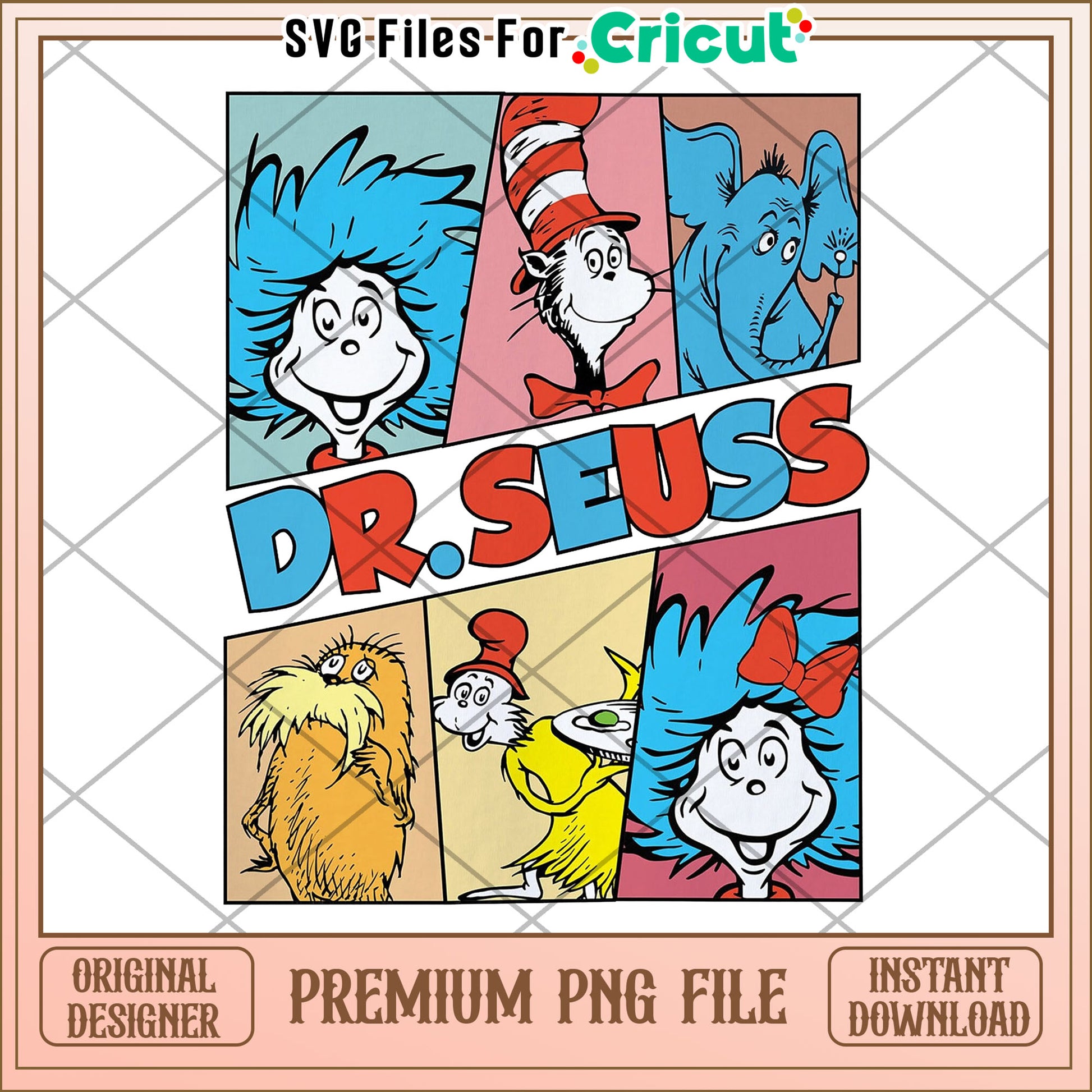 Dr Seuss Fun Characters Premium PNG Instant Download File