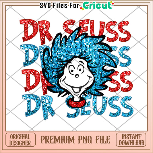Dr Seuss Glitter PNG Sublimation
