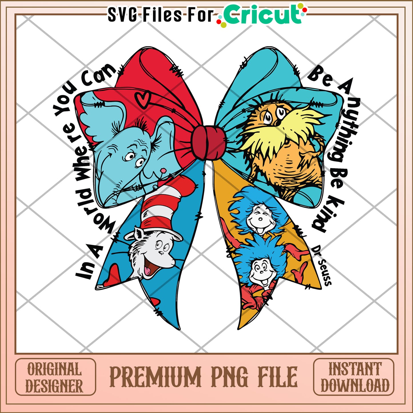 Dr Seuss Inspirational Bow PNG File for Creative Projects