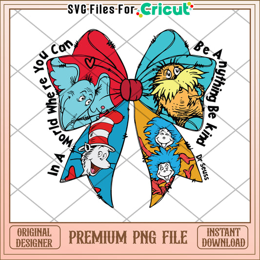 Dr Seuss Inspirational Bow PNG File for Creative Projects