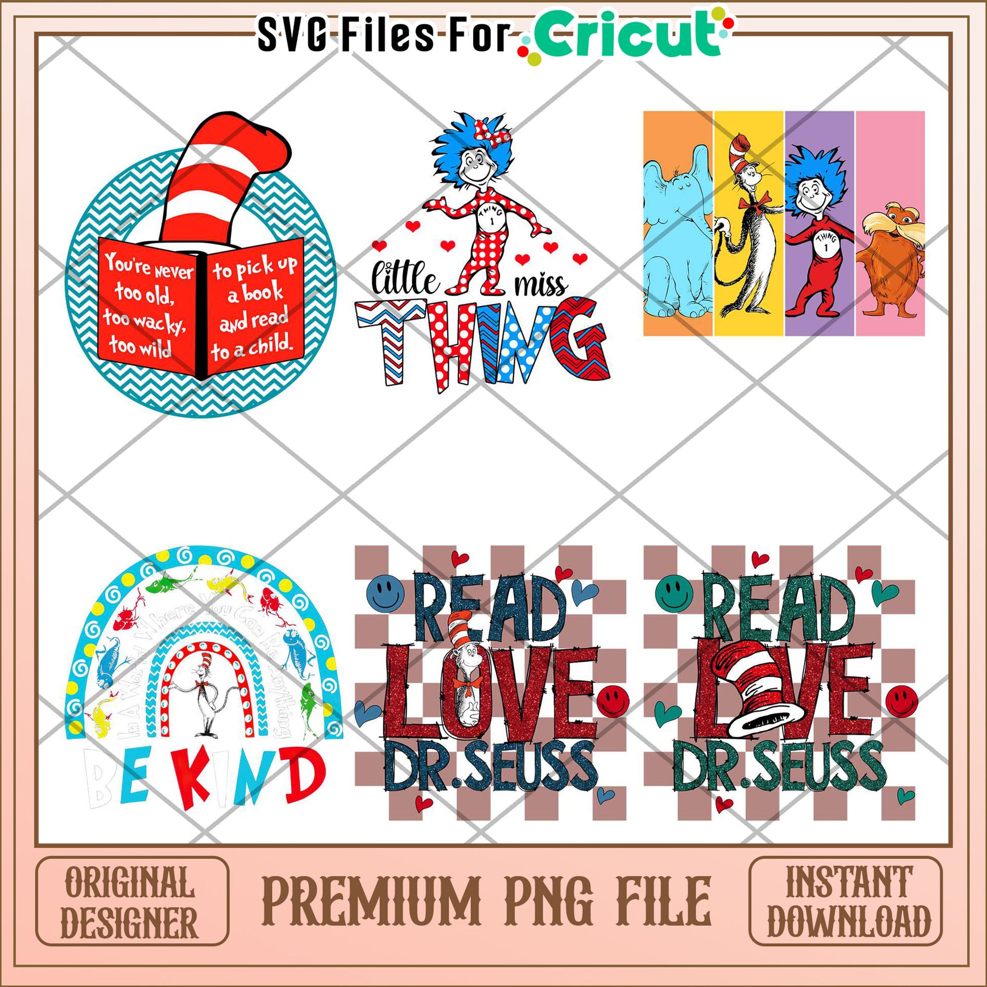 Dr Seuss Inspirational Quotes Bundle PNG for Crafting Fun