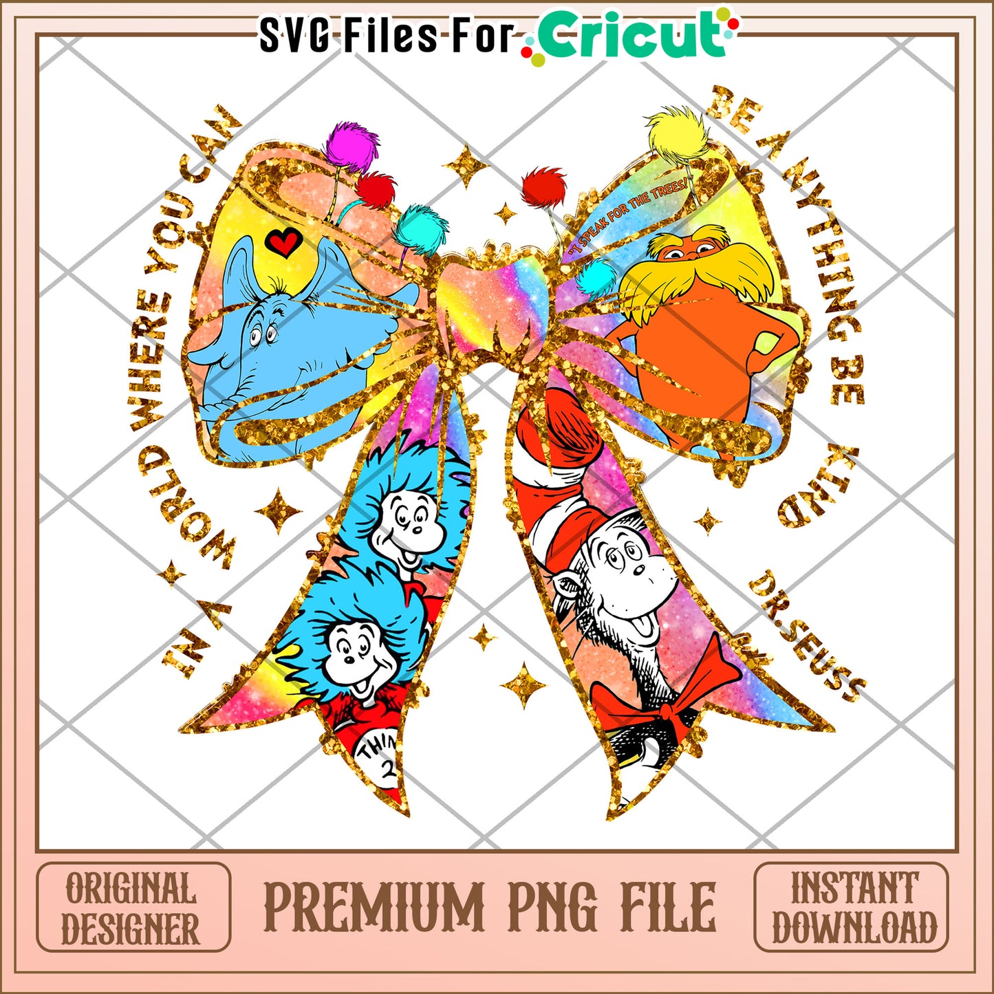 Dr Seuss Inspired Bow PNG File for Creative Projects