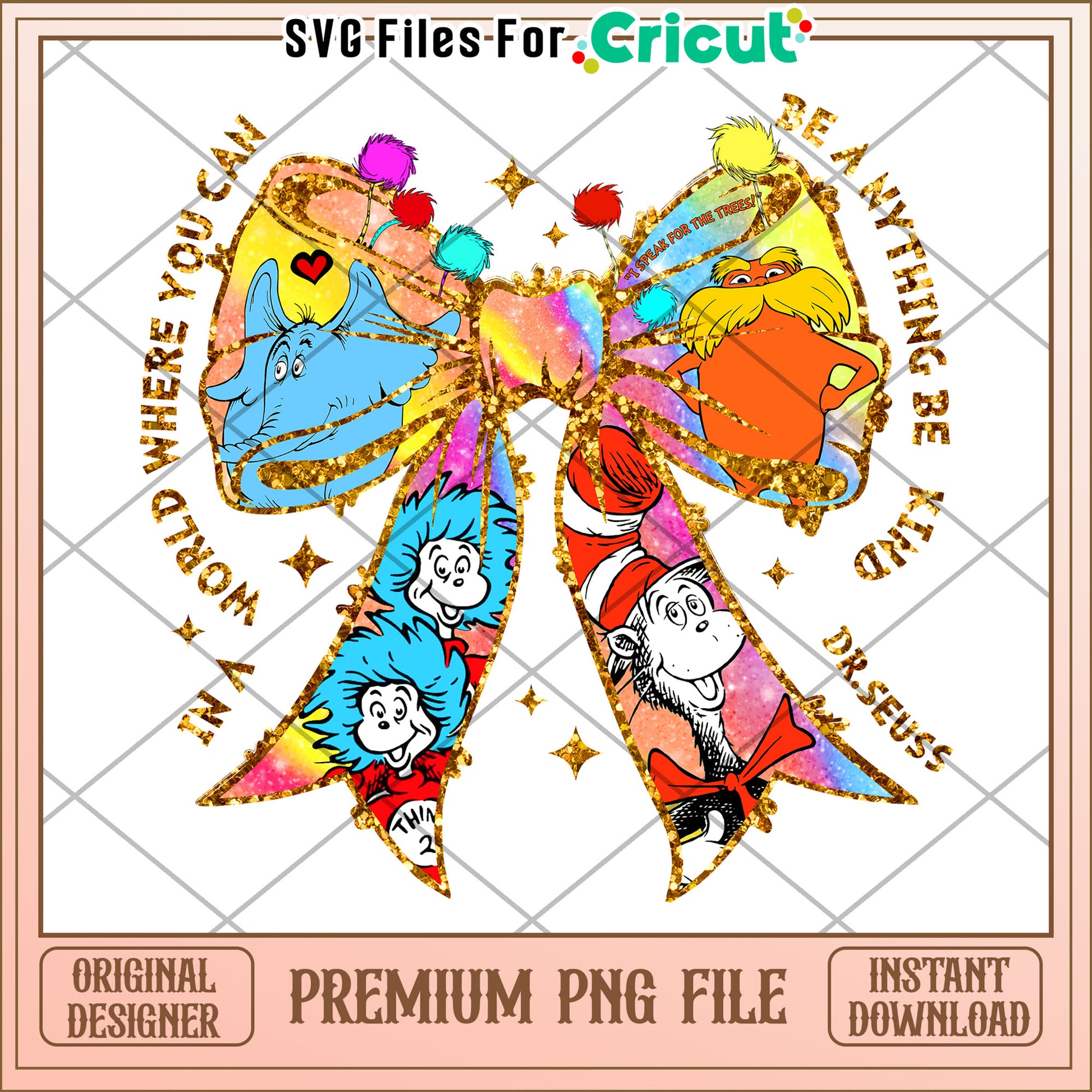 Dr Seuss Inspired Bow PNG File for Creative Projects