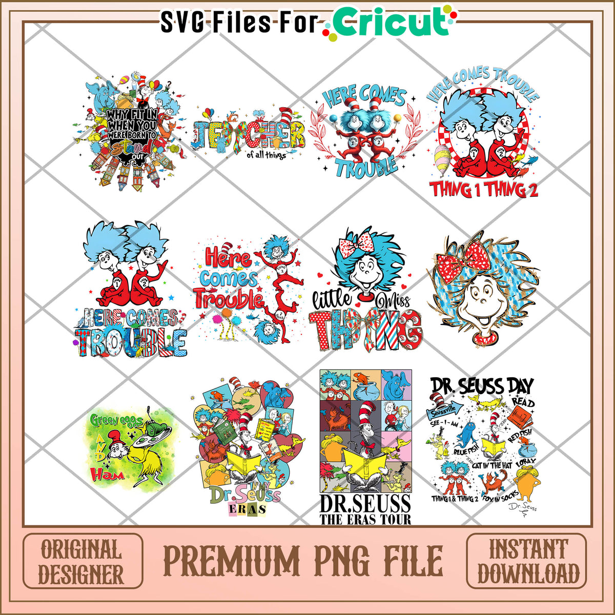 Dr Seuss Inspired Bundle PNG Fun Graphics for Kids – svg files for cricut