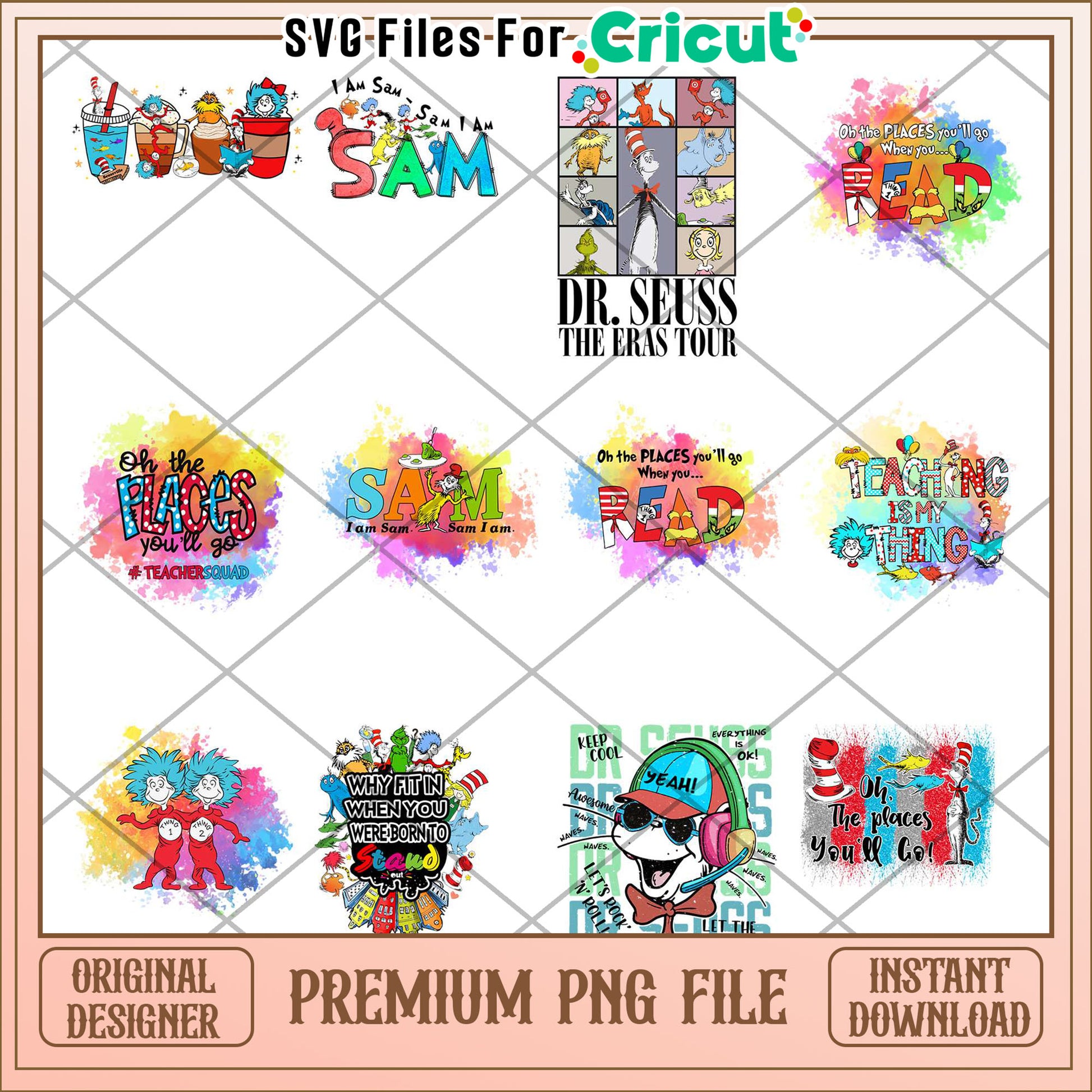 Dr Seuss Inspired Bundle PNG for Fun Teaching Designs