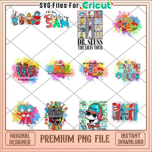 Dr Seuss Inspired Bundle PNG for Fun Teaching Designs