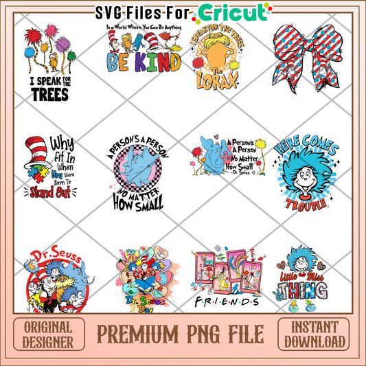 Dr Seuss Inspired Bundle of Fun and Whimsical Designs PNG