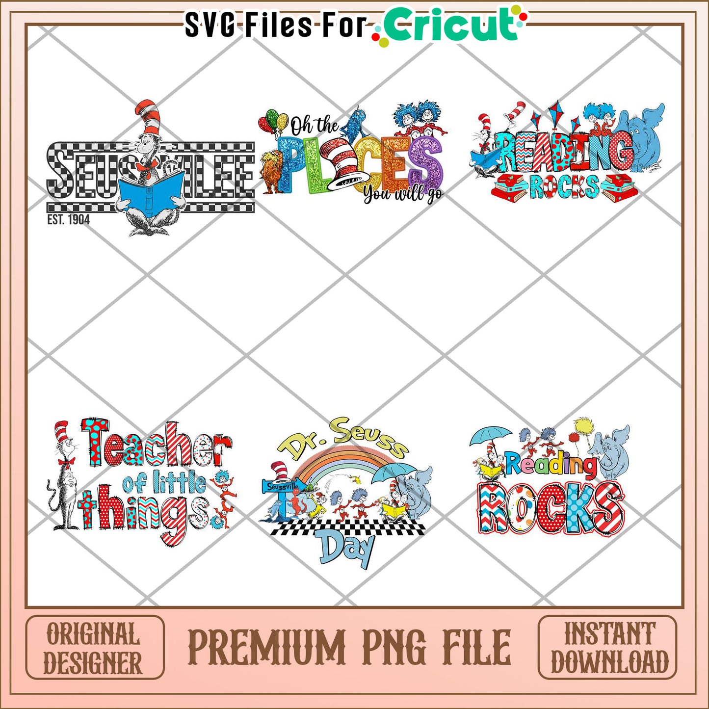 Dr Seuss Inspired Bundle of Premium PNG Designs for Kids