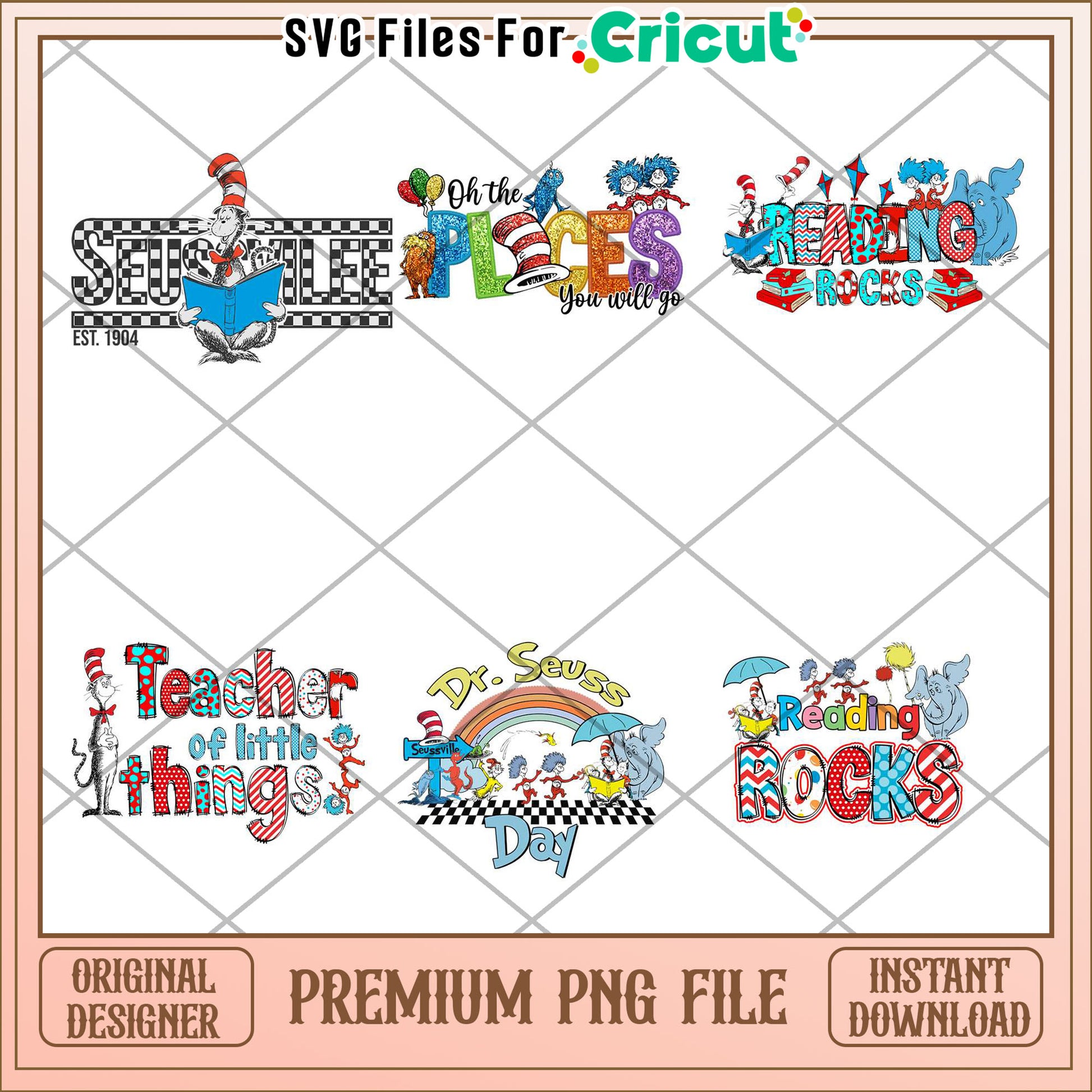 Dr Seuss Inspired Bundle of Premium PNG Designs for Kids