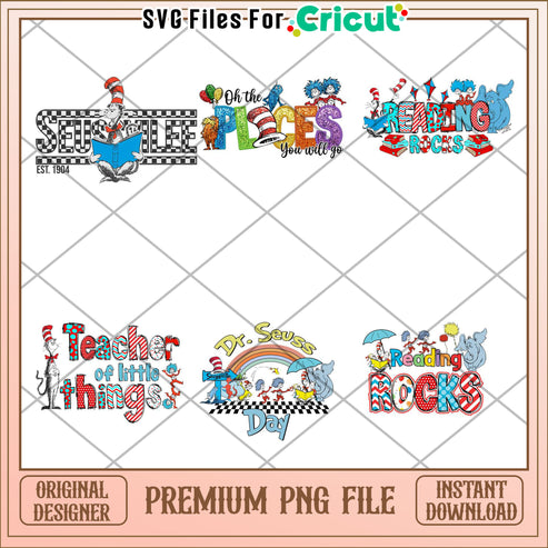 Dr Seuss Inspired Bundle of Premium PNG Designs for Kids – svg files ...
