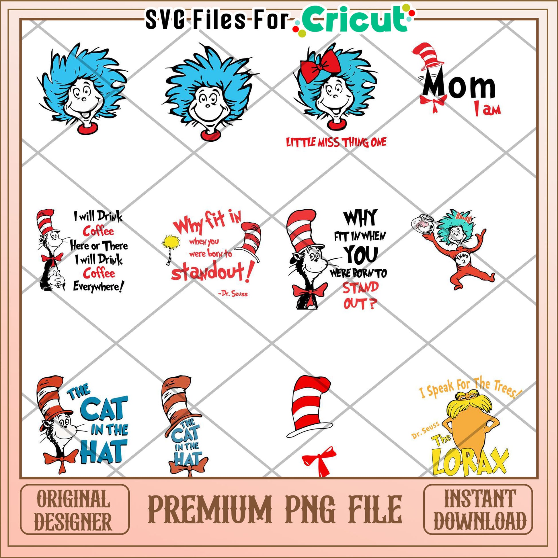 Dr Seuss Inspired PNG Bundle for Creative Projects Download