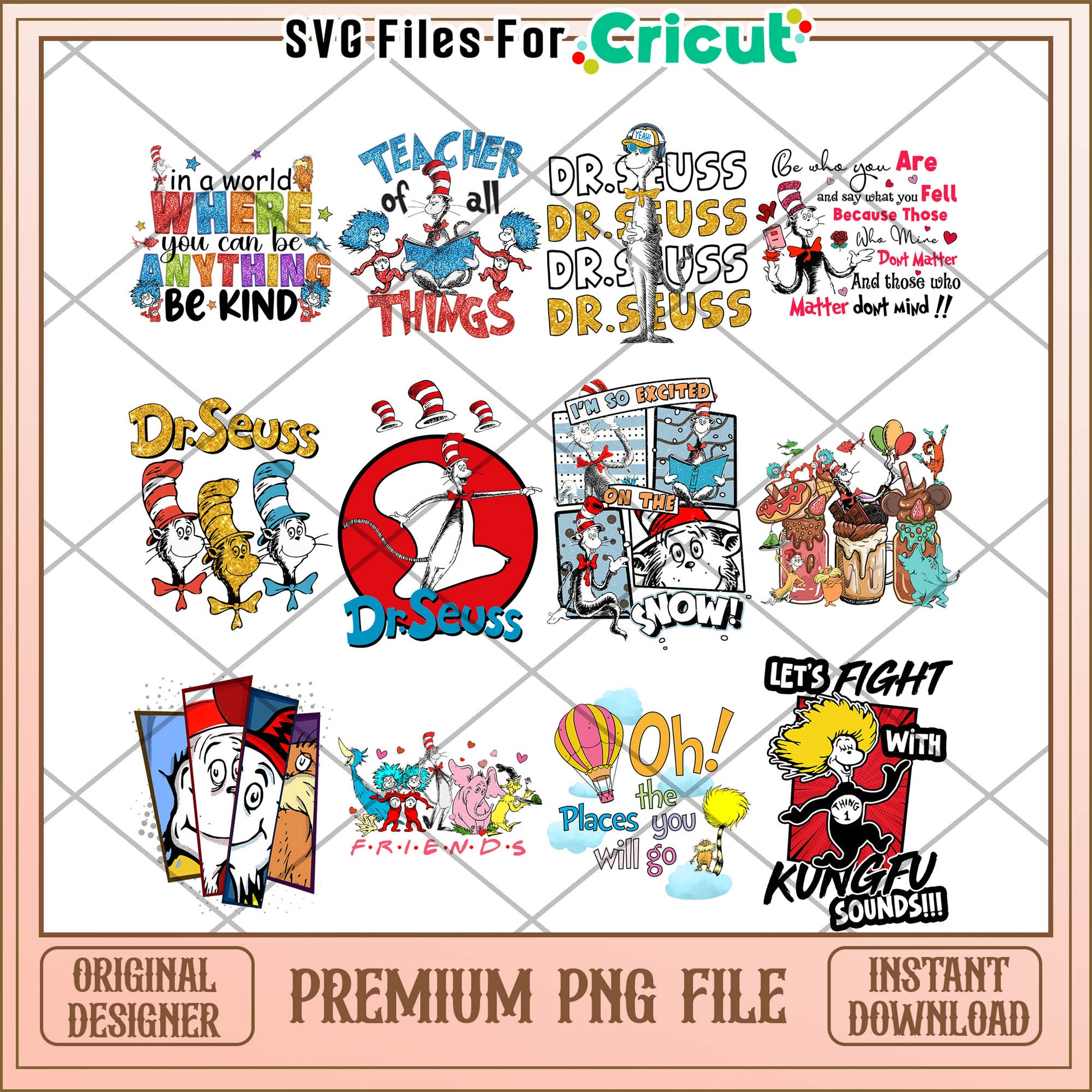 Dr Seuss Inspired PNG Bundle for Fun Craft Projects