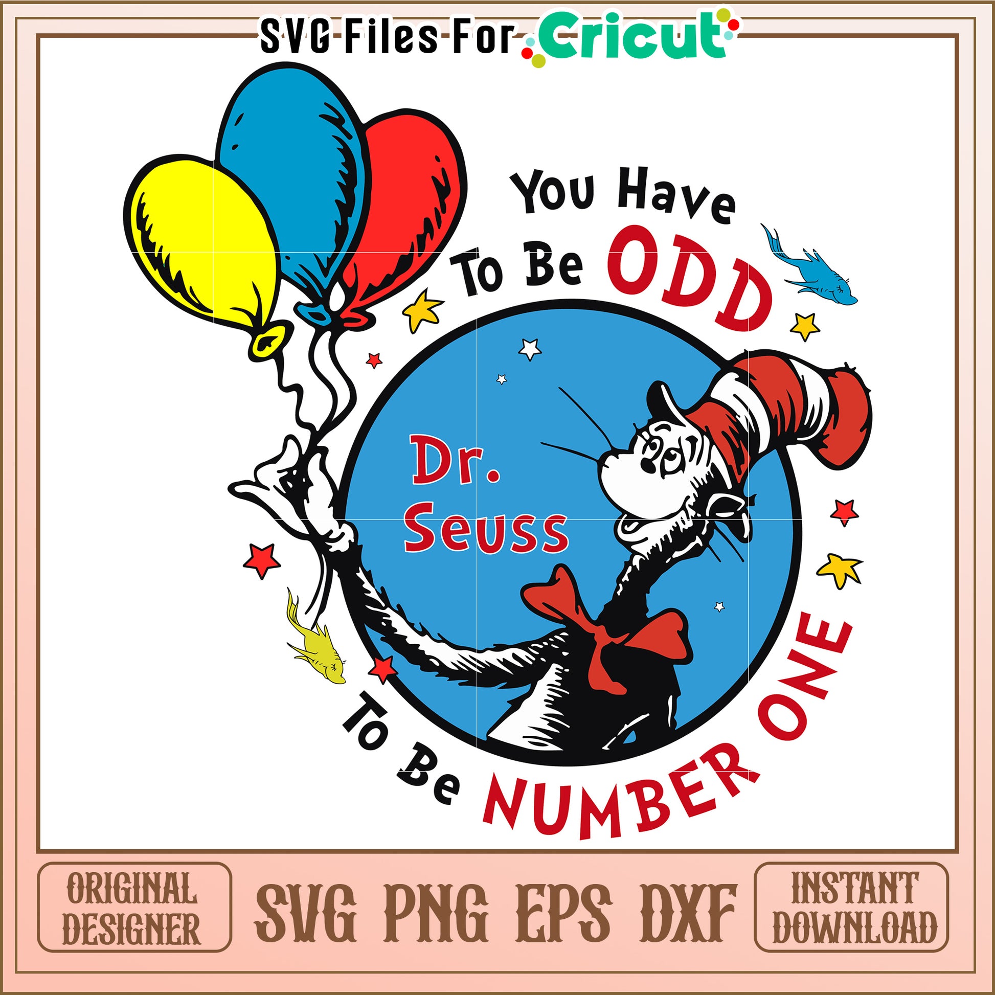 Dr Seuss Odd Number One SVG Design