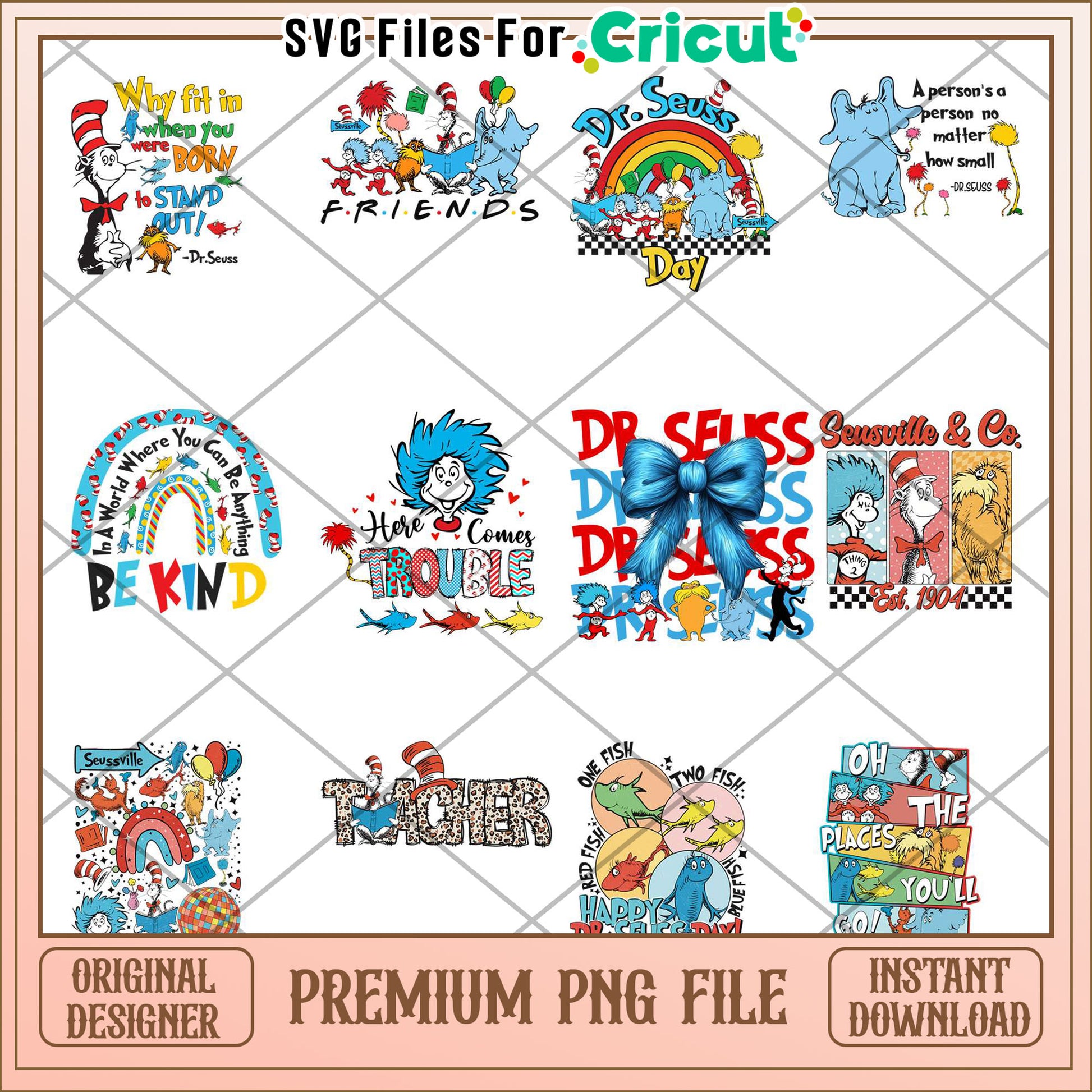 Dr Seuss PNG Bundle Colorful Designs for Creative Projects