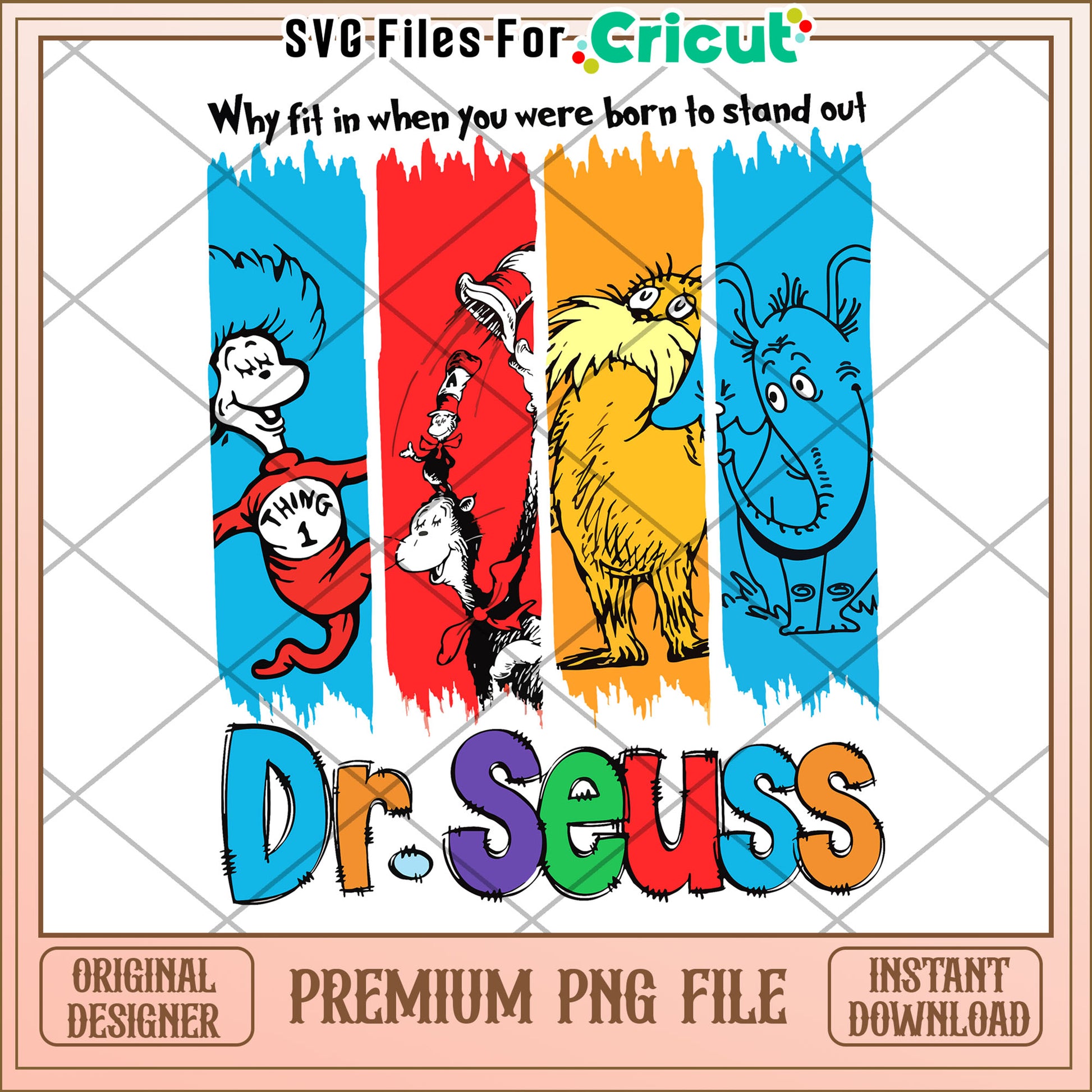 Dr Seuss PNG Design Instant Download