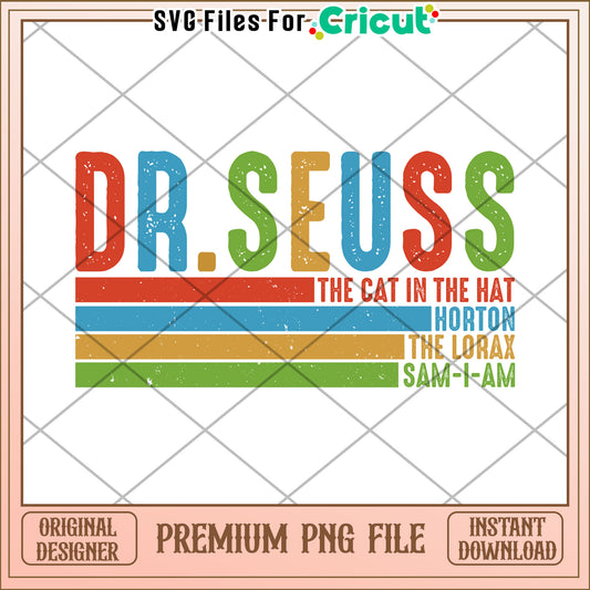 Dr Seuss PNG Graphic Cat, Horton, Lorax