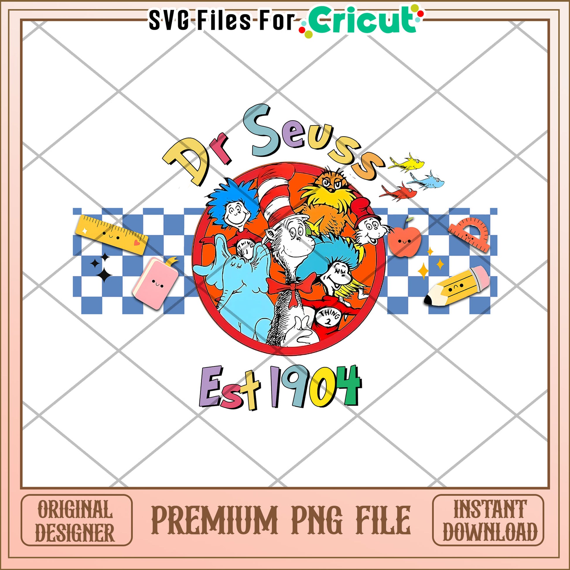 Dr Seuss PNG Image, Est 1904, Instant Download