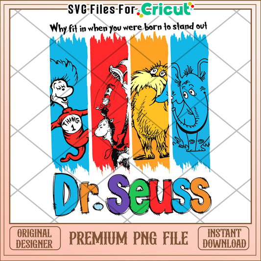 Dr Seuss PNG Sublimation Design