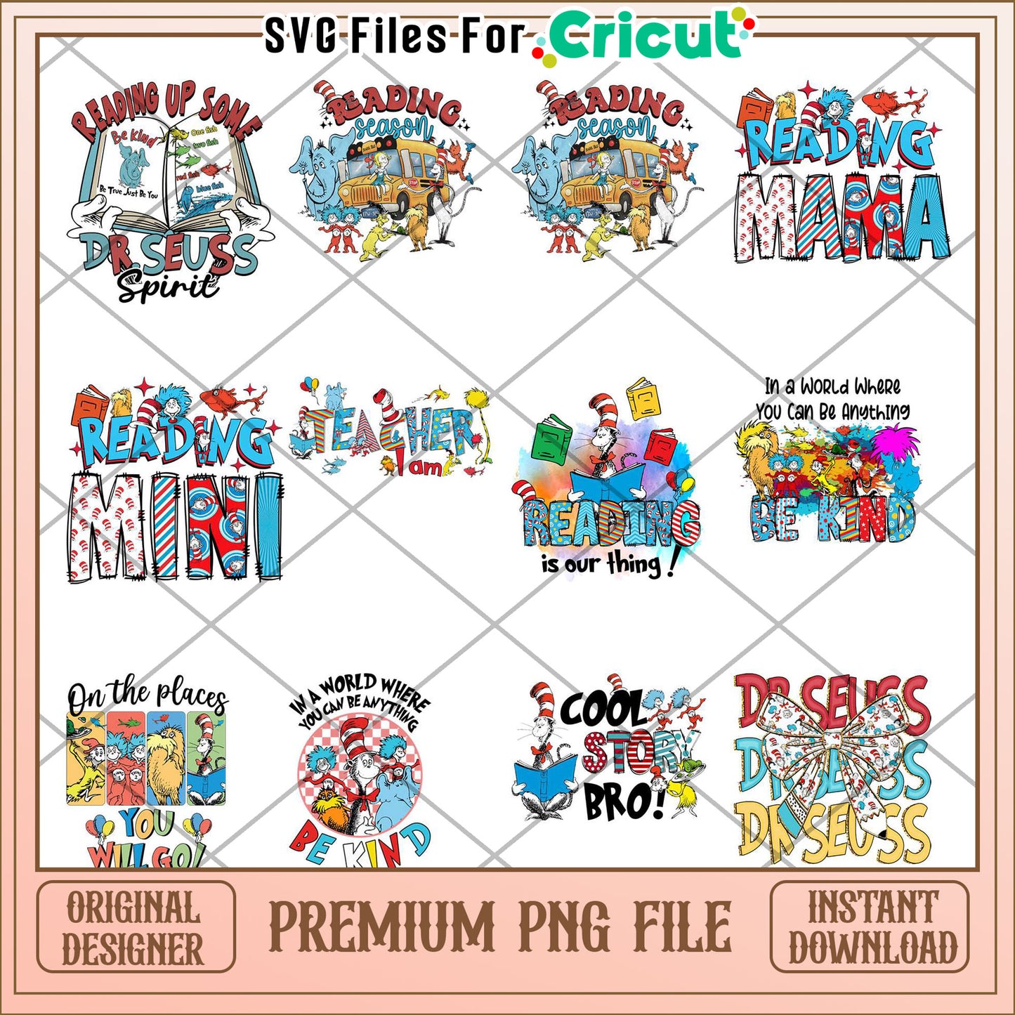 Dr Seuss Reading Bundle PNG for Creative Projects Download