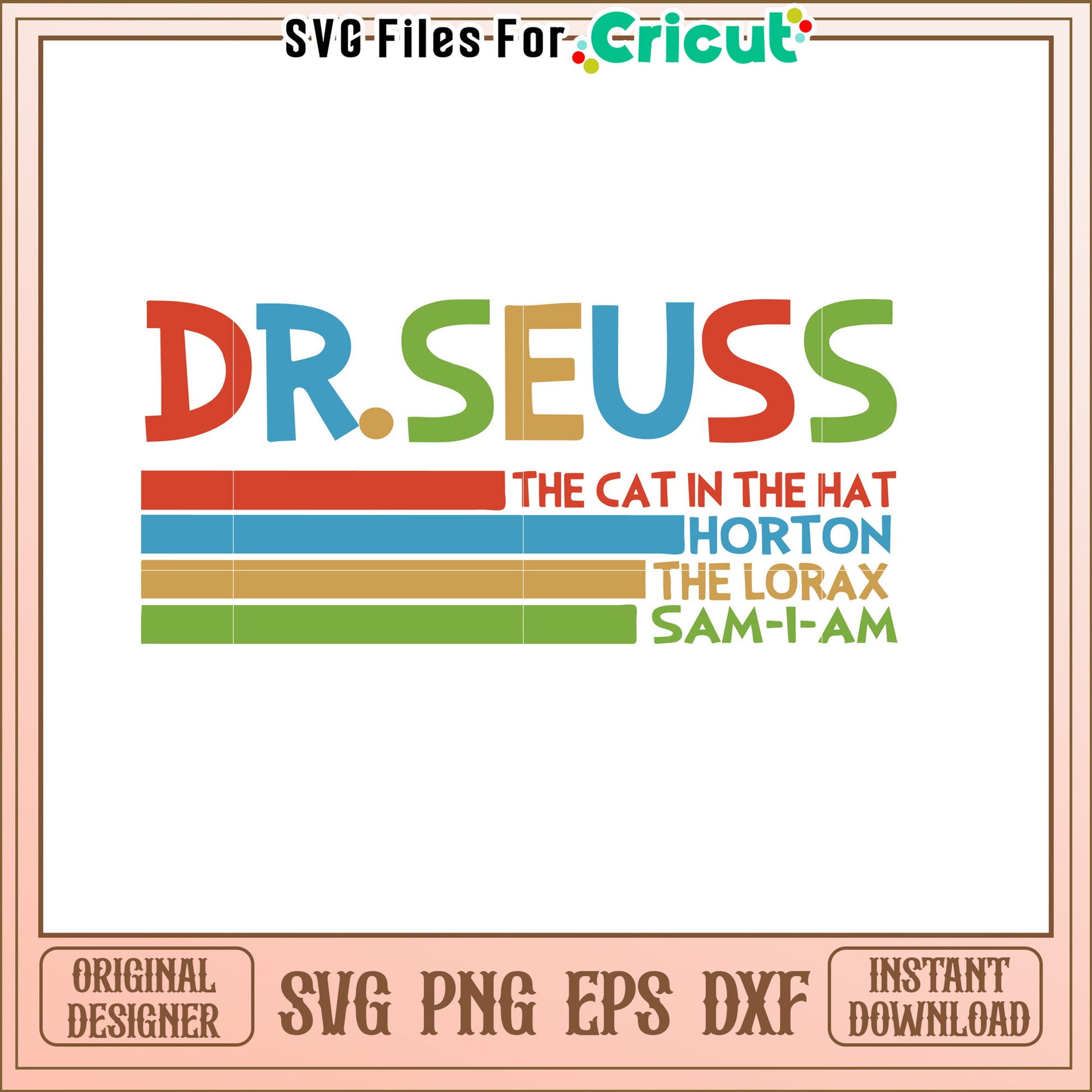 Dr Seuss SVG Bundle Cat, Horton, Lorax