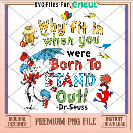 Dr Seuss Stand Out PNG Design