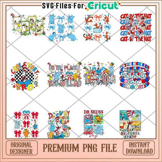 Dr Seuss Theme Bundle PNG Files for Creative Projects