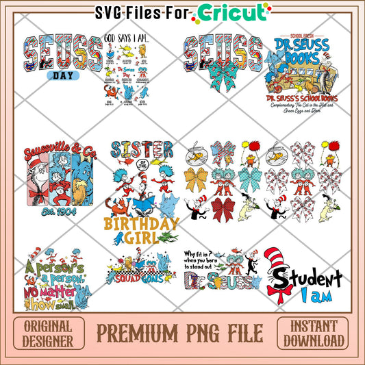 Dr Seuss Themed PNG Bundle for Creative Celebrations