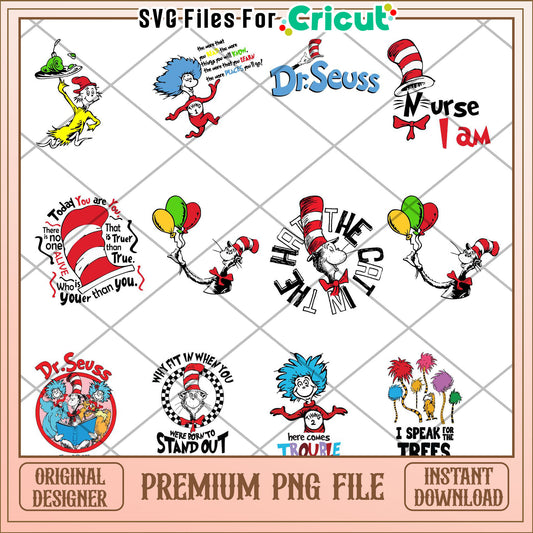 Dr Seuss Themed Premium PNG Bundle for Creative Projects