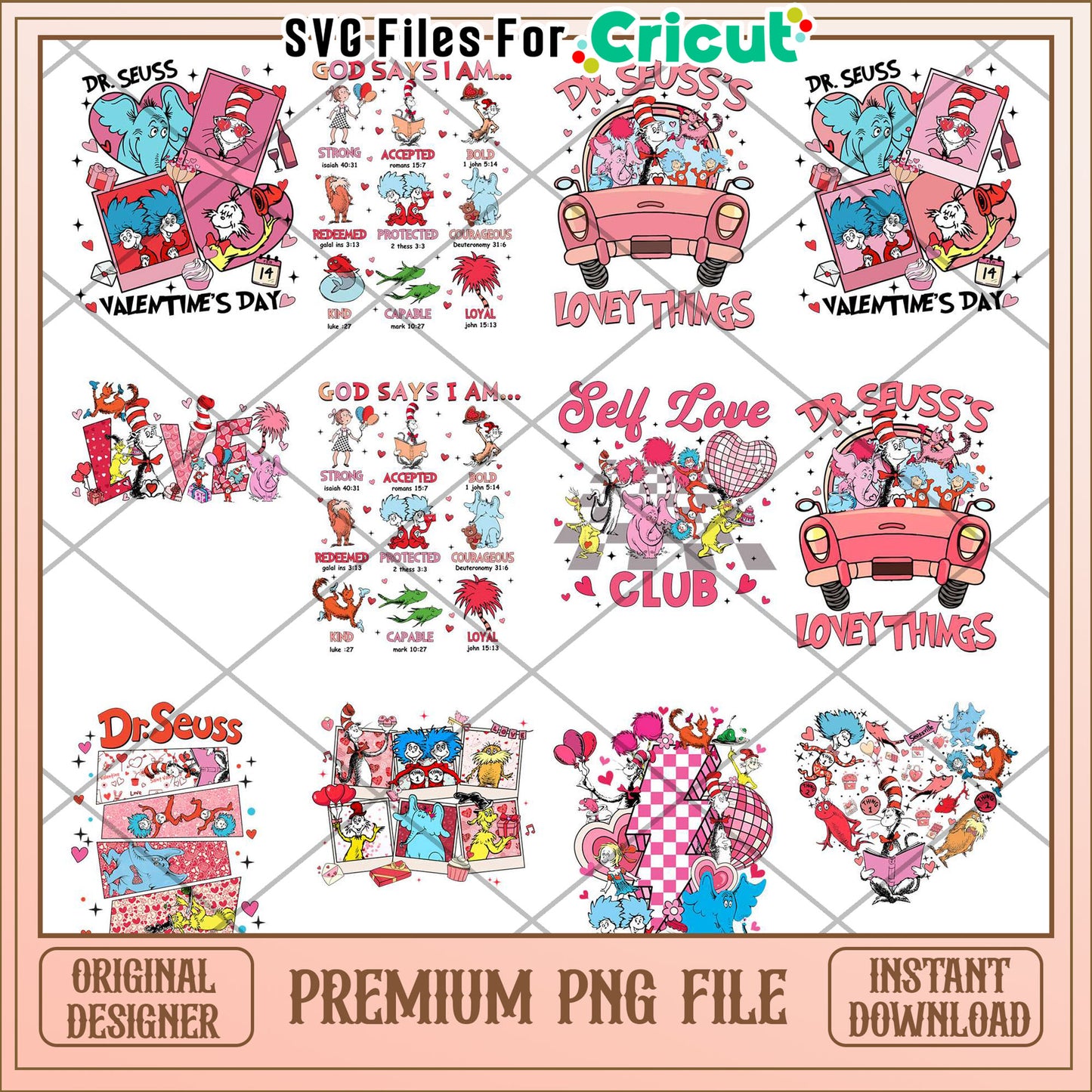 Dr Seuss Valentine's Day Bundle Premium PNG Download