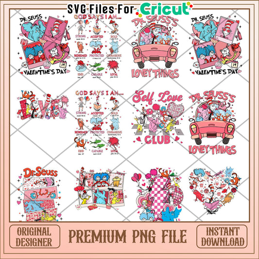 Dr Seuss Valentine's Day Bundle Premium PNG Download