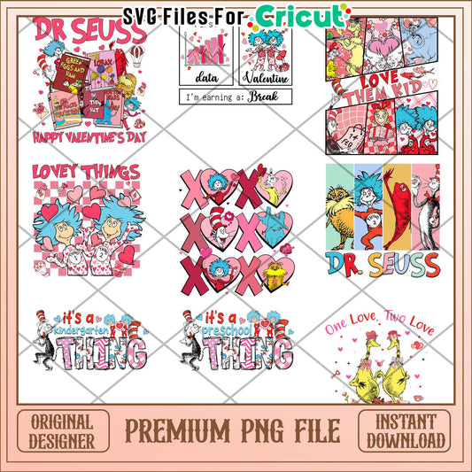 Dr Seuss Valentine's Day Bundle Premium PNG Files Download