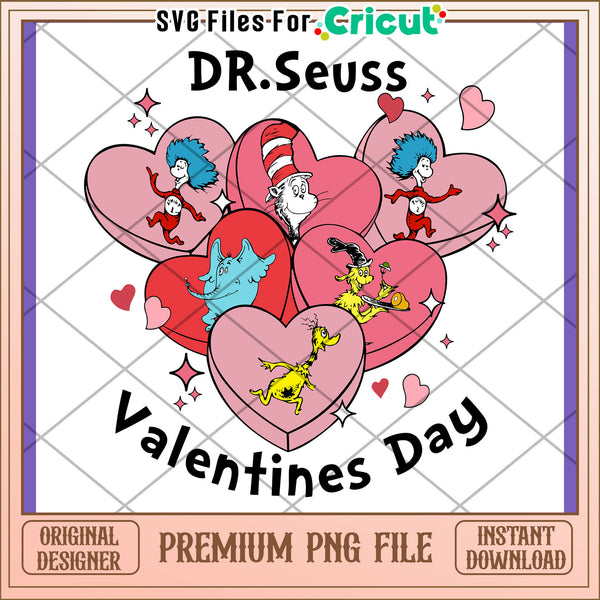 Dr Seuss Valentines Day PNG Design – svg files for cricut