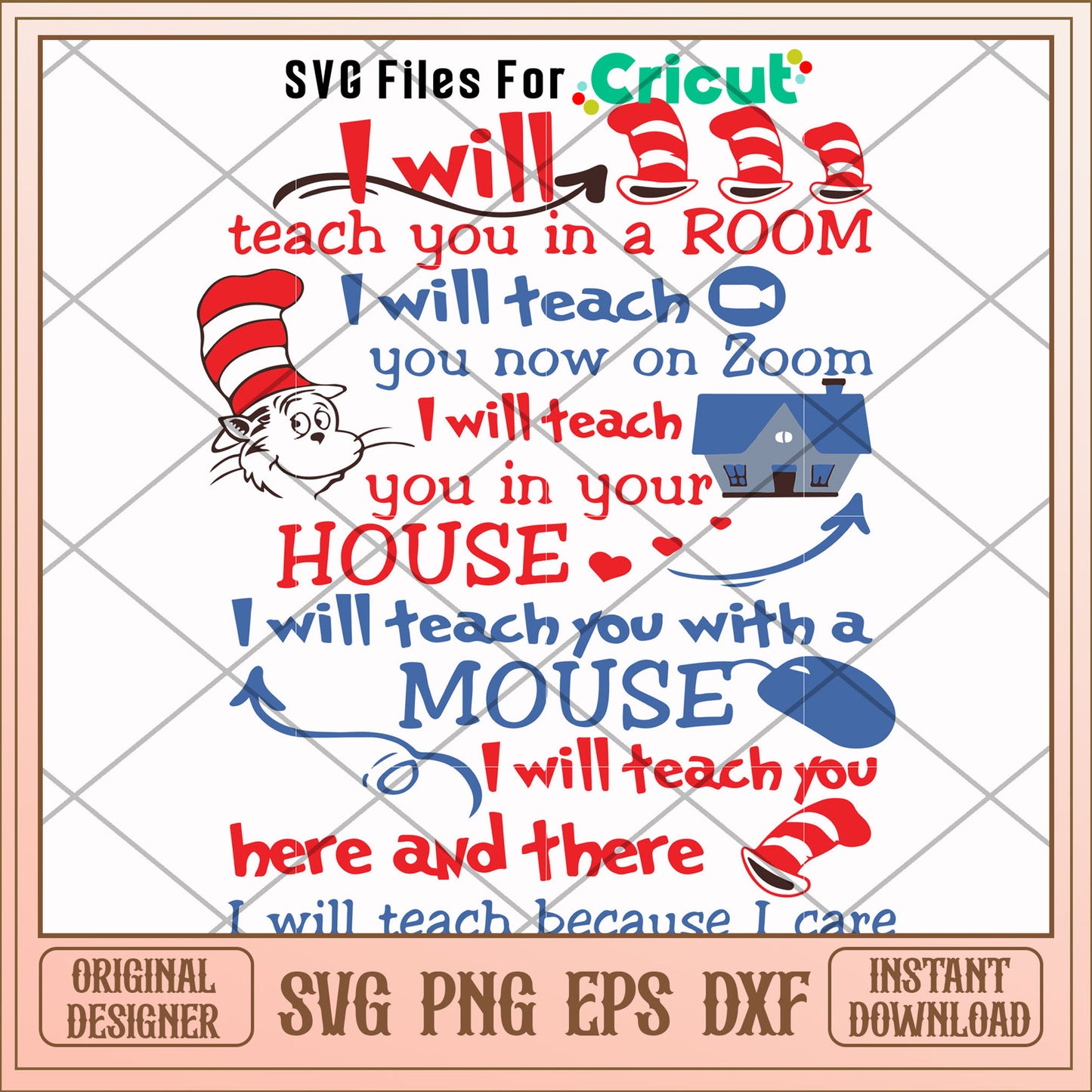Dr Seuss I will teach you in a room white svg, Dr Seuss svg, other svg