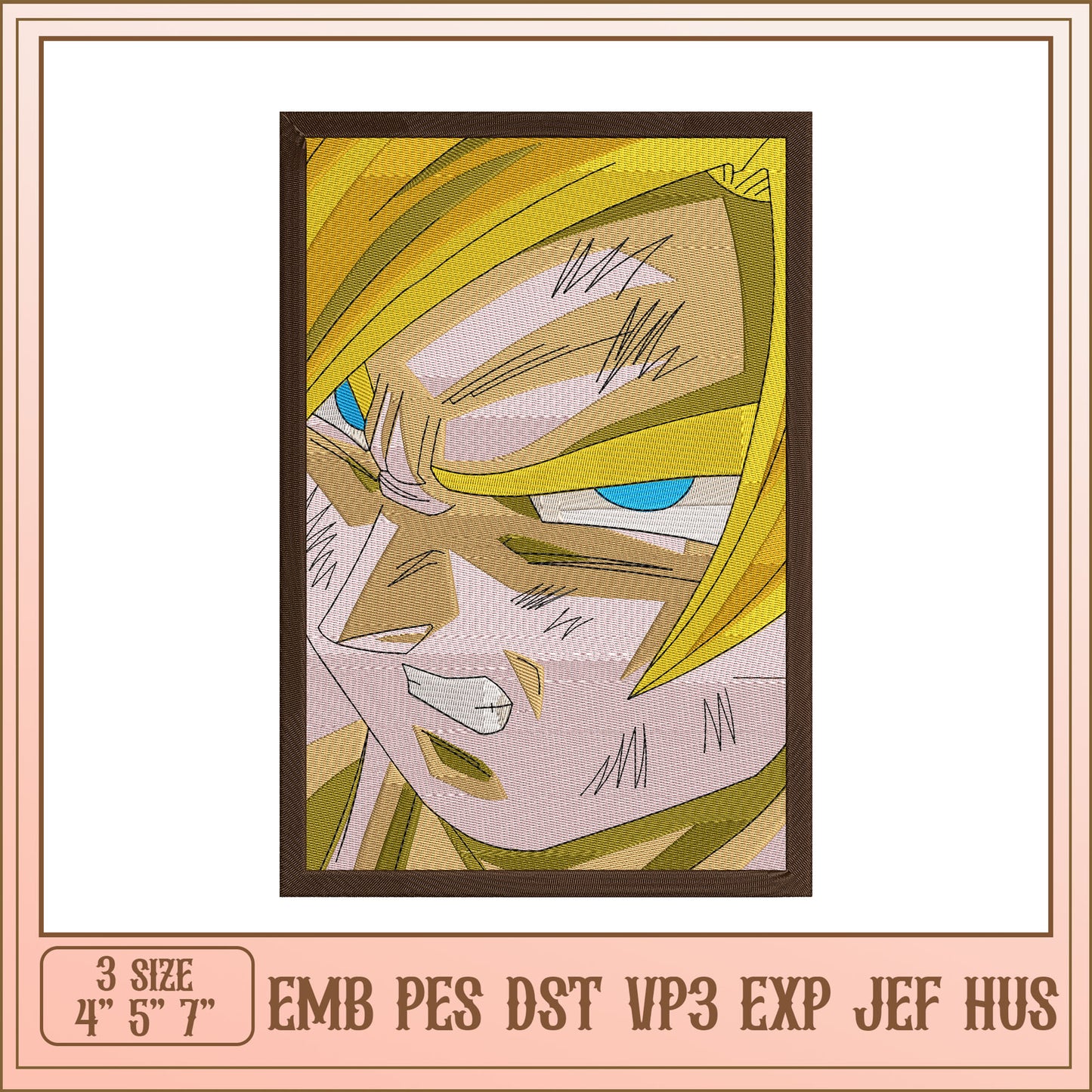 Dragon Ball Inspired Embroidery Design for Craft Projects