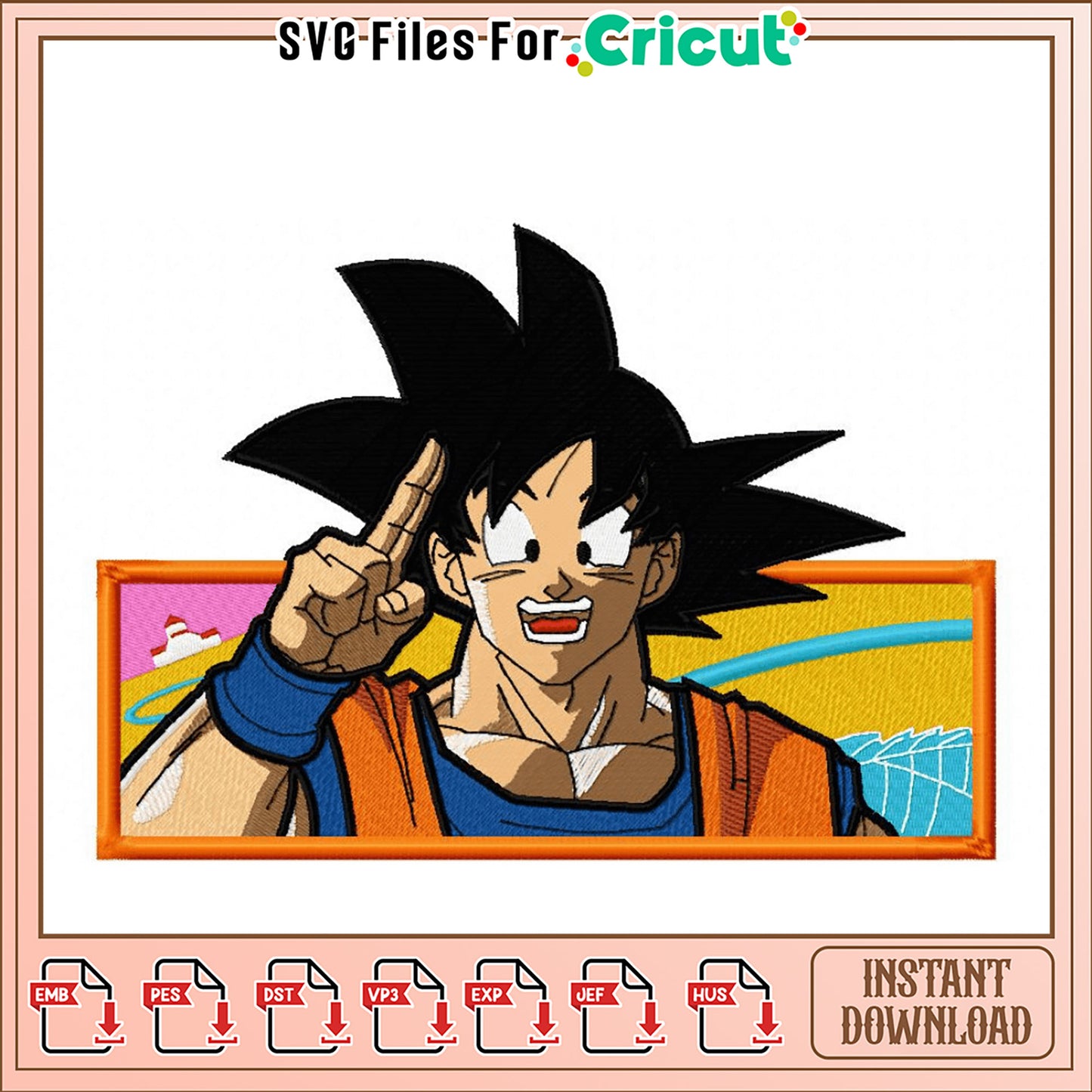 Dragon Ball Inspired Embroidery Design for Instant Download