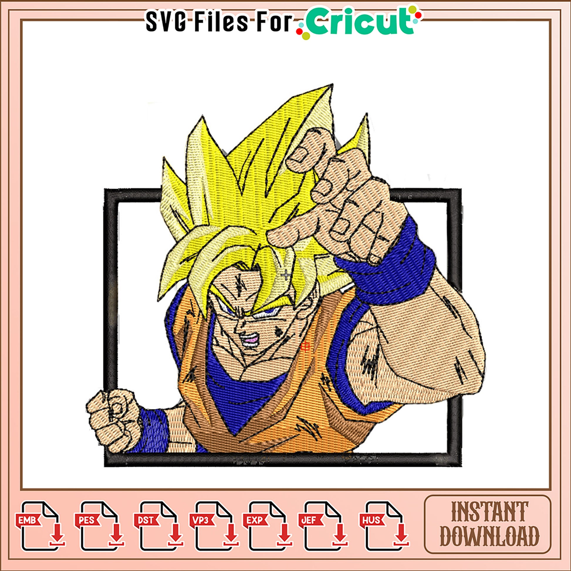 Dragon Ball Z Embroidery Design Instant Download File